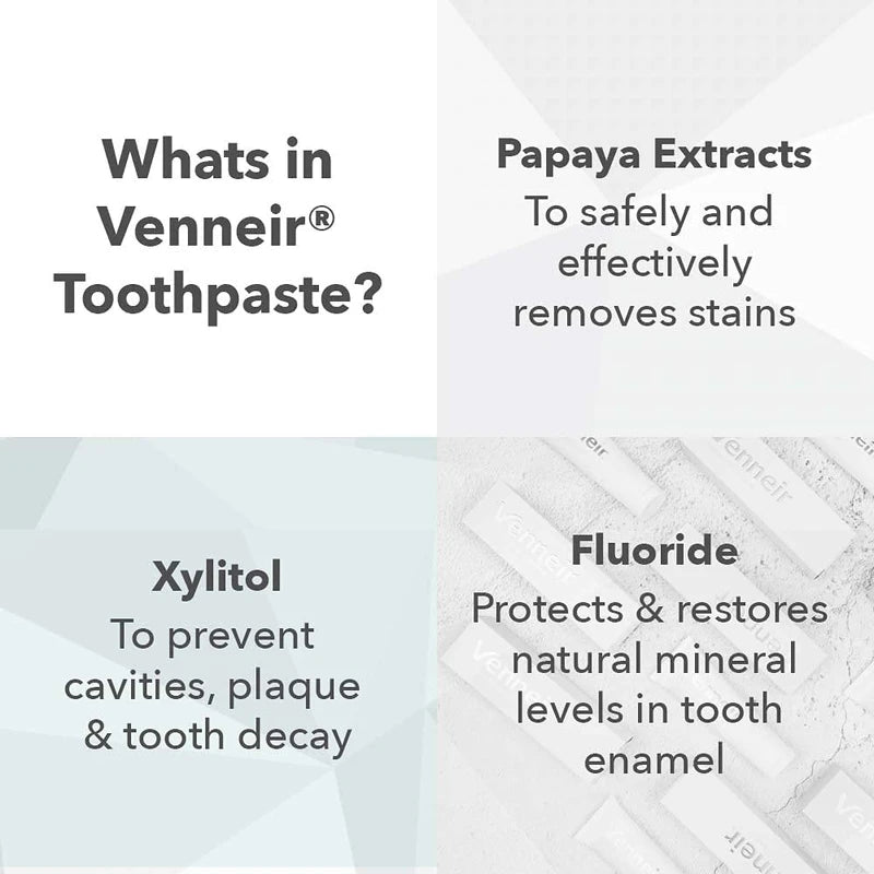Venneir® Professional Toothpaste for Veneers, Implants, Bonding, Crowns & Natural Teeth —Effective Stain Removing, Natural, SLS Free, Pro Enamel Repair