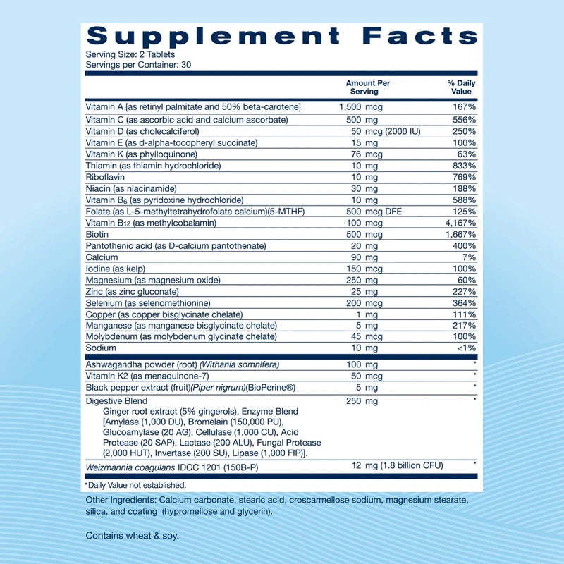 Replenza Replenza Daily GLP-1 Nutritional Support Supplement, Essential Vitamins and Minerals, Support for Gut Health, Stress and Cellular Energy C 60 Tablets