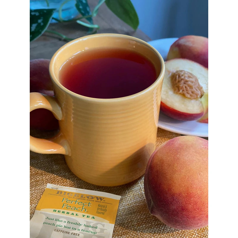 Bigelow Tea Perfect Peach Herbal Tea, Caffeine Free, 20 Count (Pack of 6), 120 Total Tea Bags