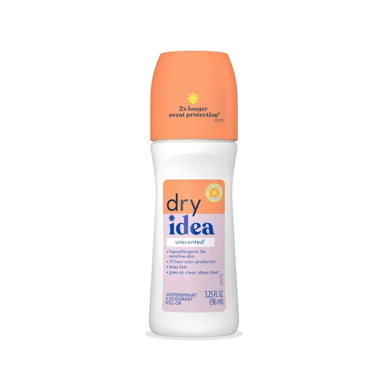 Dry Idea Anti Perspirant Deodorant Roll On Unscented 3.25 Ounce - Pack of 2