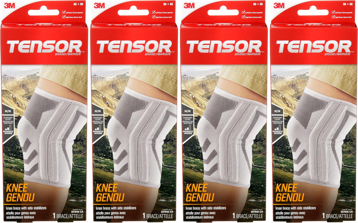 4 Pack Tensor Knee Brace with Side Stabilizers, M