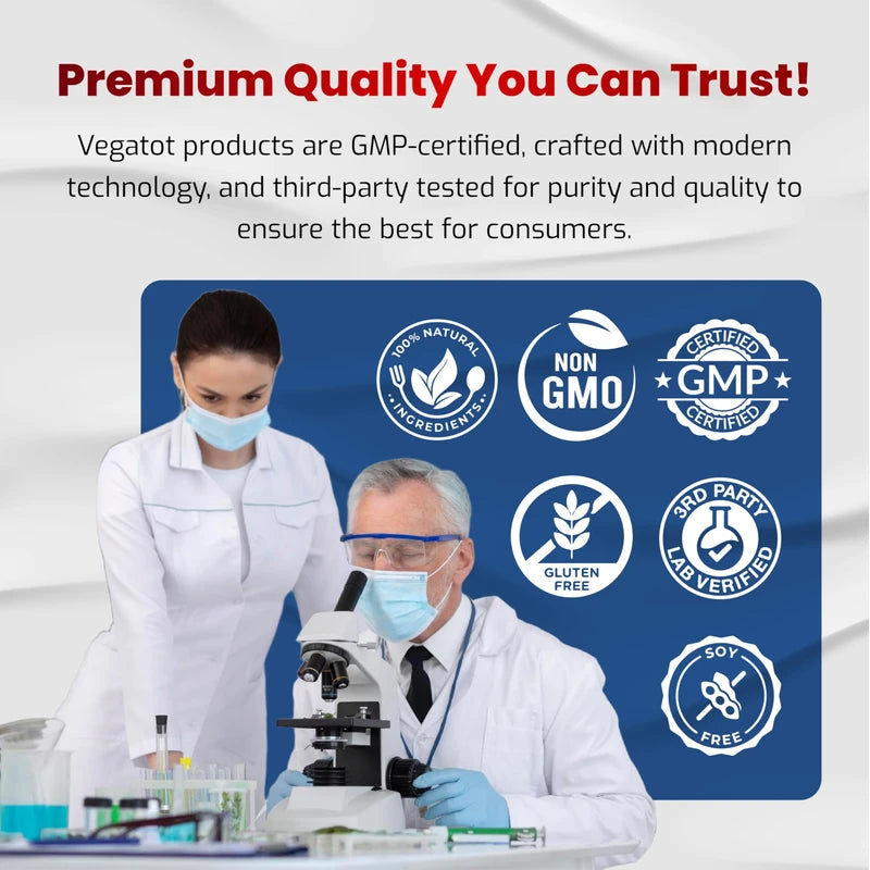 VEGATOT 10 in 1 High Strength Mushroom Supplement - Lions Mane, Cordyceps, Reishi - Brain Supplements for Memory and Focus ** 5-Month Supply