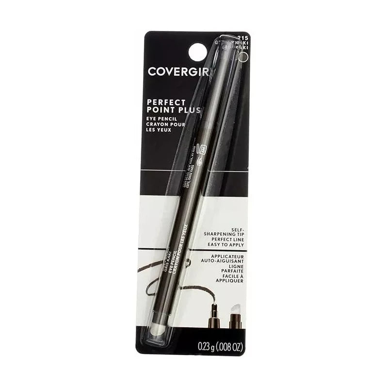 Covergirl Perfect Point Plus Eye Pencil 215 Grey Khaki Eyeliner w/ Smudger RARE