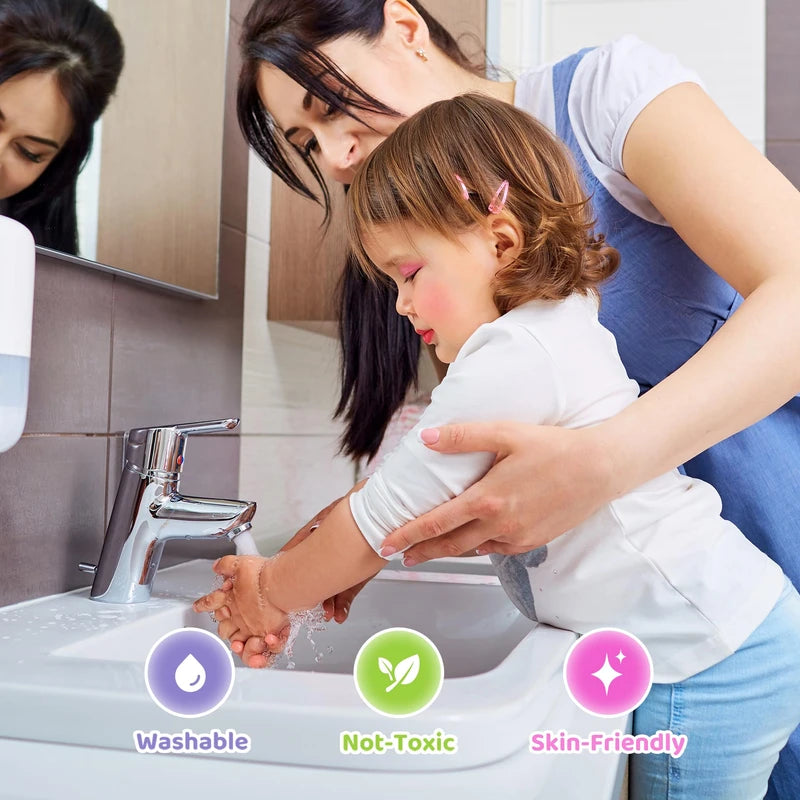 PERRYHOME Kids Makeup Set for Girl 63 Pcs Unicorn Toys for Girls, Real Washable Non-Toxic Cosmetic Toddler Make Up Kit, Unicorn Toys Princess Dress up Christmas & Birthday Girl Gifts for 3-12(Pink)