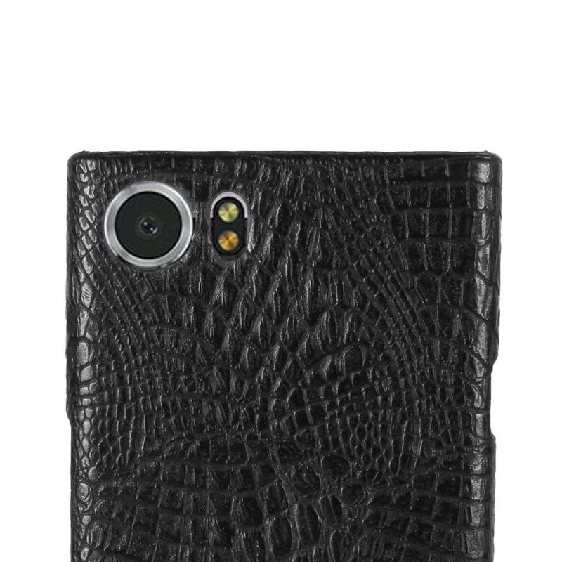 BlackBerry Keyone Case,Croco Premium PU Leather Protective Cases Simple Deurable and Lightweight Case for BlackBerry Keyone (black)