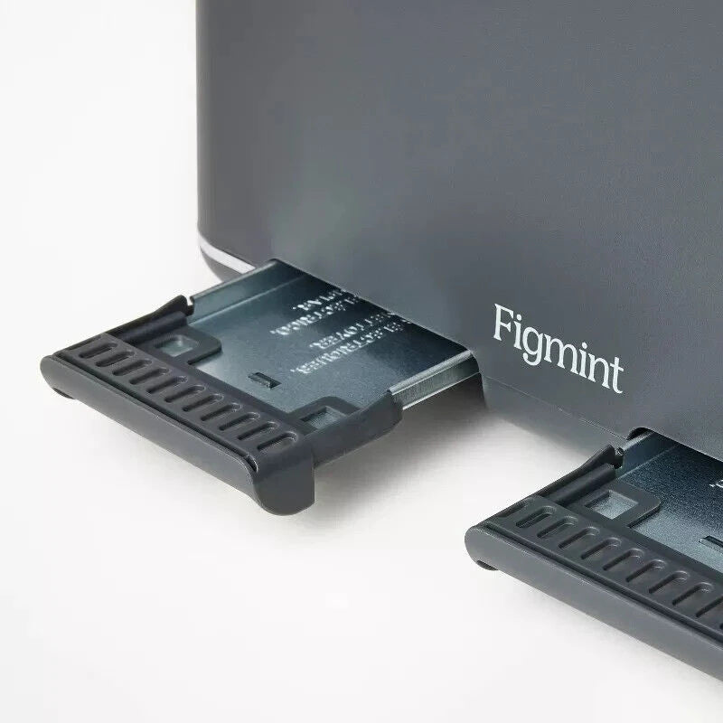 Figmint 4 Slice Toaster Thin Chrome Trim Band Gray, 7 Browning Settings- Figmint™. NEW