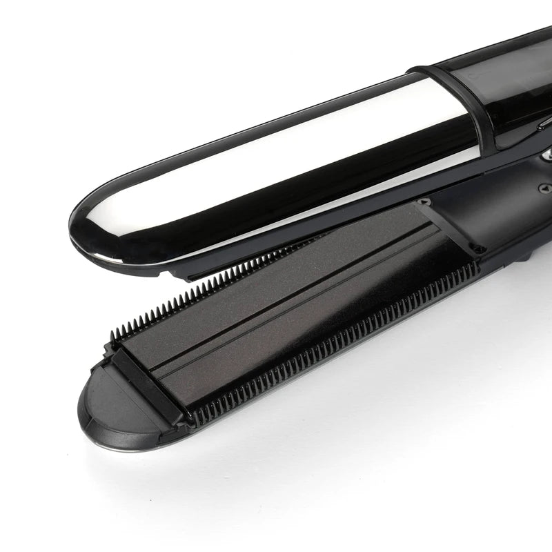 BaByliss Steam Shine Styler, 2-in-1 Steamer Straightener for Effortless Straightening or Light Curls, ST496E