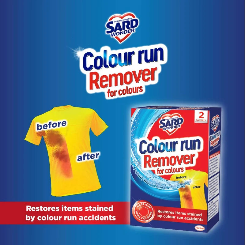 Sard Colour Run Remover for Colours for Machine or Hand Use, 2 Sachets, 150ml