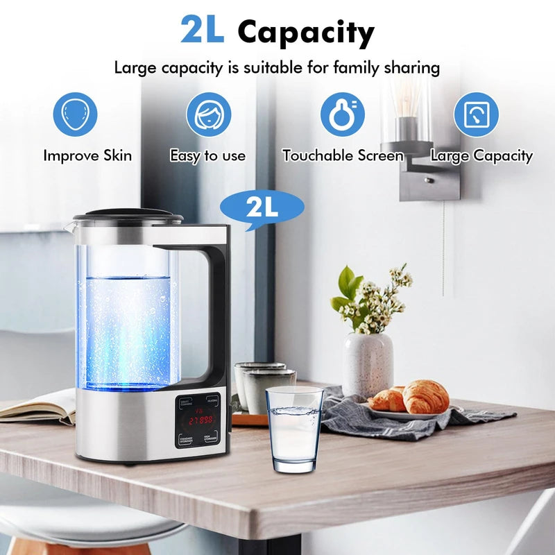 Upgraded 1800 PPB Hydrogen Water Generator with SPE and PEM Technology,Hydrogen Rich Water Machine Unlimite Water Quality