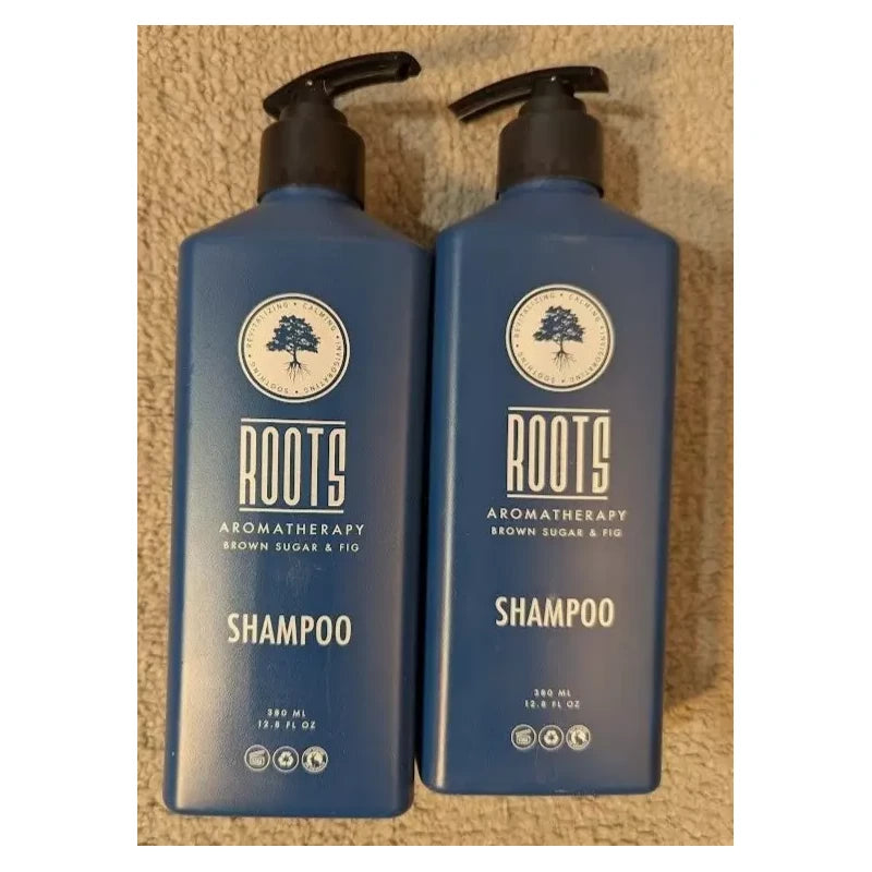 Roots 2 Bottles ROOTS Aromatherapy SHAMPOO Brown Sugar & Fig 12.8 oz each