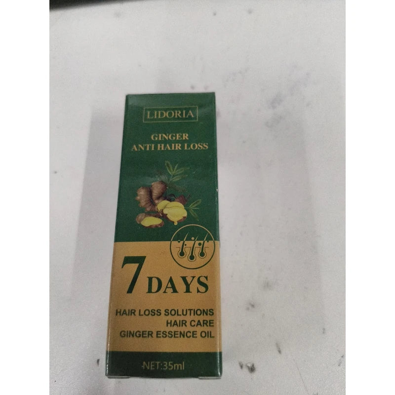 Lidoria Ginger Anti Hair Loss 7 Days, Ginger Essential Oil for Hair Growth Stronger and Fuller Hair, Hair Growth Serum for women for Dry Damaged Hair, Thicker Longer Hair (1.2 Oz(Pack of 2))