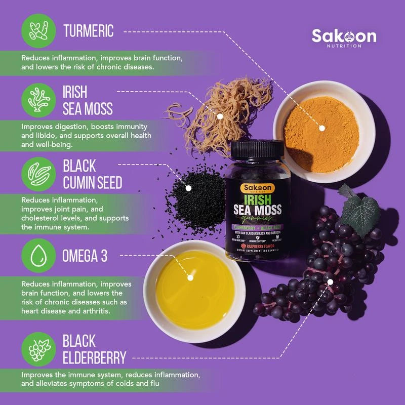 Sea Moss Gummies With Elderberry & Black Seed Oil