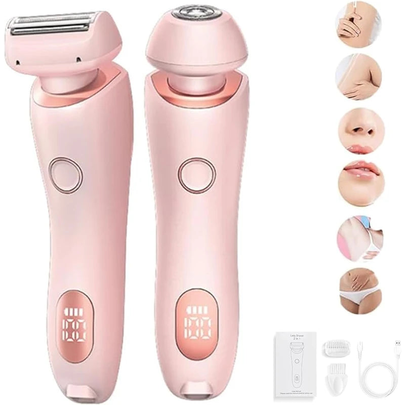 2024 Best Silk Glide Razor, Lady Shaver, Silk Glide Epilator Painless Hair Removal at Home, 2 in 1 Electric Shaver Razors for Women, for Sensitive Skin, Wet & Dry