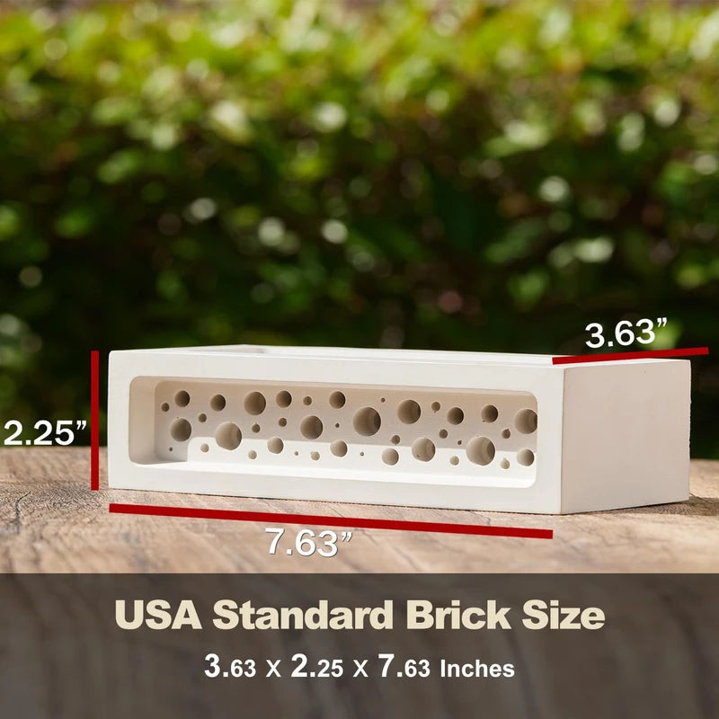 Bee Brick, Solitary Bee House for Mason Bees & Leaf Cutter Bees