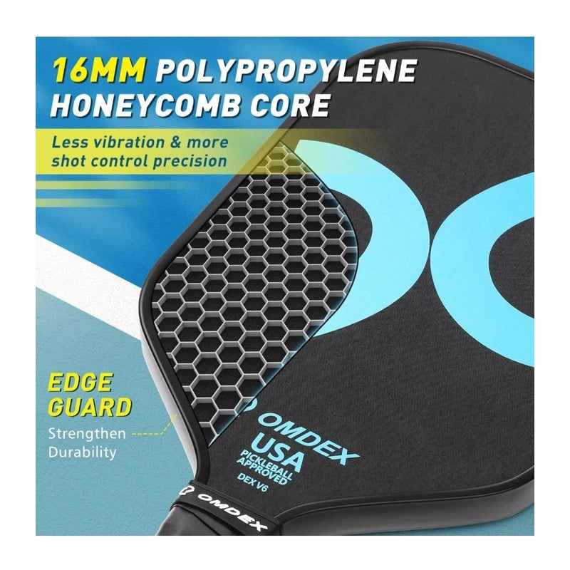OMDEX V6 Pickleball Paddle T700 Raw Carbon Fiber Pickleball Paddle 16MM USAPA