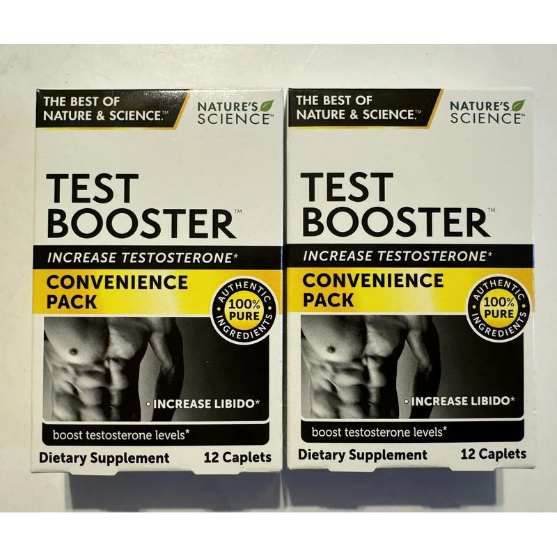 Nature's Science (Lot Of 2) Natures Science Test Booster, 12 Caplets Each, 24 Total Exp/05-2025