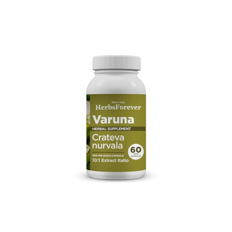 Herbsforever Varuna Capsules - Crataeva Nurvala - 10:1 Extract Ratio - 60 Vege Capsules (800 mg Each)