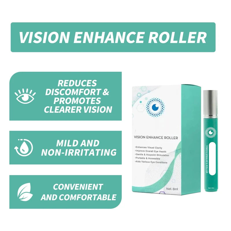 2 Stück Vision Enhance Roller, Augenmassageroller Augenroller-Serum Für Müde Augen, Schwellungen Und Augenringe, Lindert Die Belastung Der Augen Und Verbessert Die Visuelle Klarheit