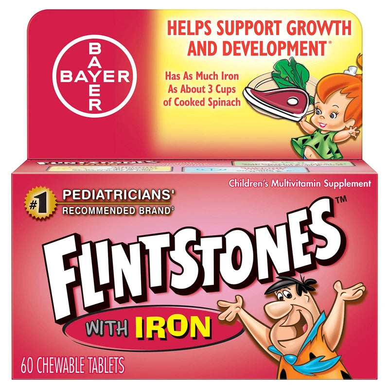 Flintstones Chewable Tablets With Iron 60 Tablets ( Pack of 8)