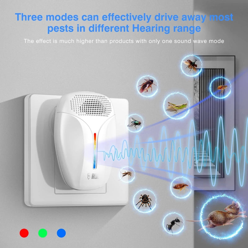 2023 Upgraded Version Ultrasonic Pest Repeller, Indoor Ultrasonic Repellent for Roach, Rodent, Mouse, Bugs, Mosquito, Mice, Spider, Ant,Electronic Plug in Pest Control,3 Mode Switching,6 Packs