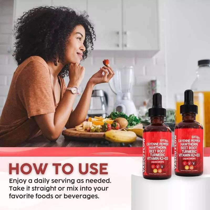 Pepper Supplement Liquid Drops + Hawthorn Berry, Vitamin D3 K2 Organic