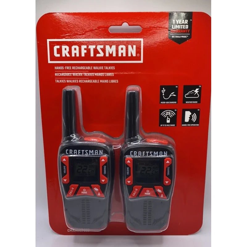 Craftsman Walkie Talkies CMXZRAZF333 Hands-Free Rechargeable