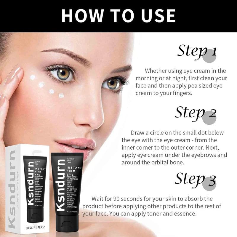 Celyn Instant Firm Eye Tightener, Ksndurn Eye Bag Cream - Reduce Eye Bags, Fade Fine Lines, Dark Circles, Tightens & Smoothes Fine Lines (2Pcs x 30ml)