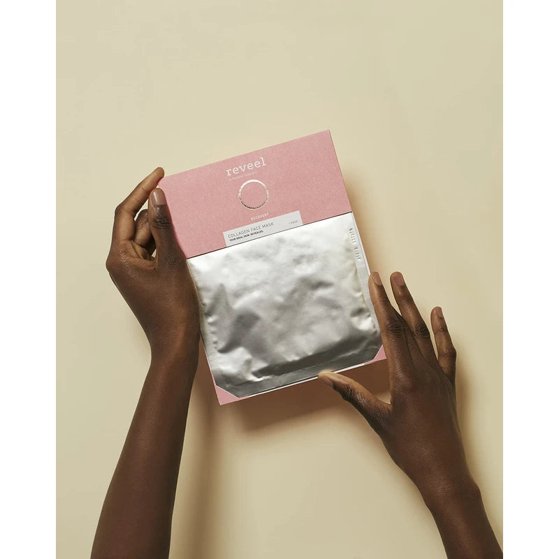 Collagen Face Mask by reveel - Facial Mask sheet with collagen for a soother & smoother skin – Collagen Mask to reduce fine lines & wrinkles for Women and Men