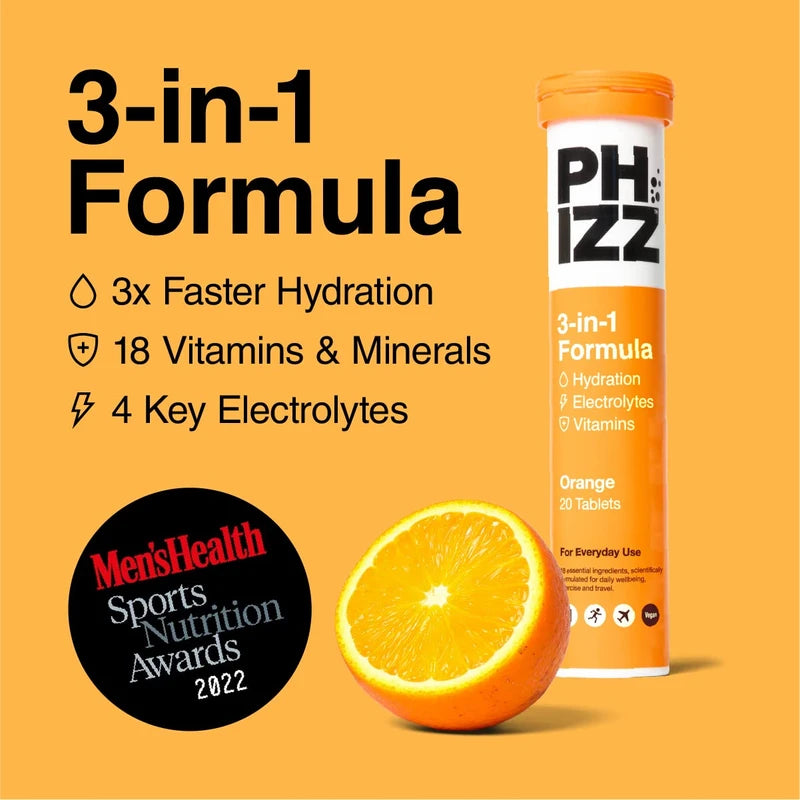 Phizz Electrolytes, Multivitamin & Hydration Tablets - 60 Effervescent Rehydration Electrolyte Tablets - 18 Vitamins & Minerals, Vitamin C, Vegan & Low Calorie