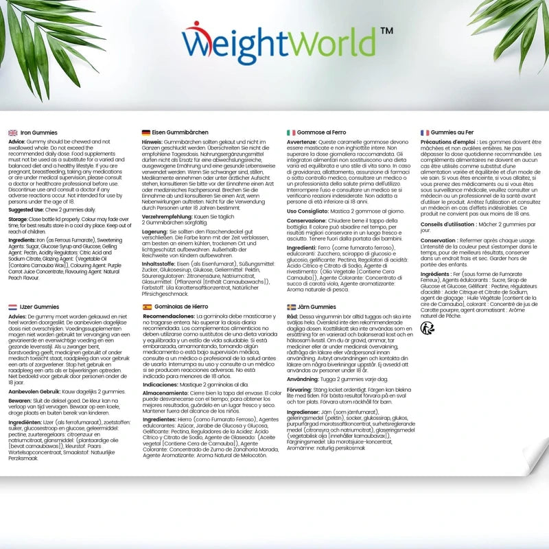 Iron Gummies with Vitamin C - 28mg - 120 Ferrous Fumarate Gummies (2 Months Supply) - Tasty Alternative to Iron Tablets - Immunity & Energy Supplements - Vegan Iron Supplements for Women & Men