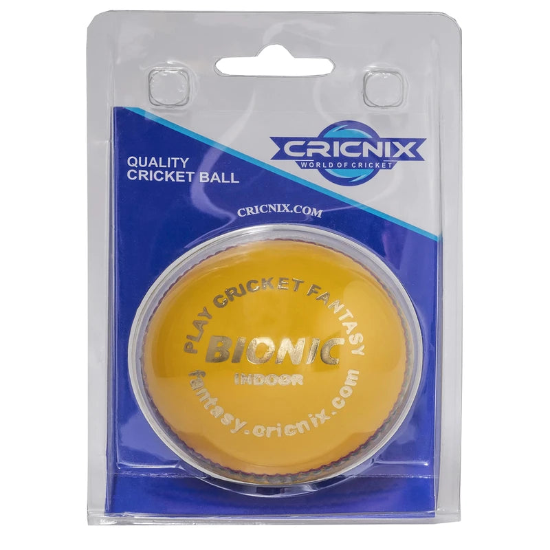 Cricnix Cricket Ball Bionic Indoor Leather Yellow Balls 110g (3-Pack) for Seniors or Juniors