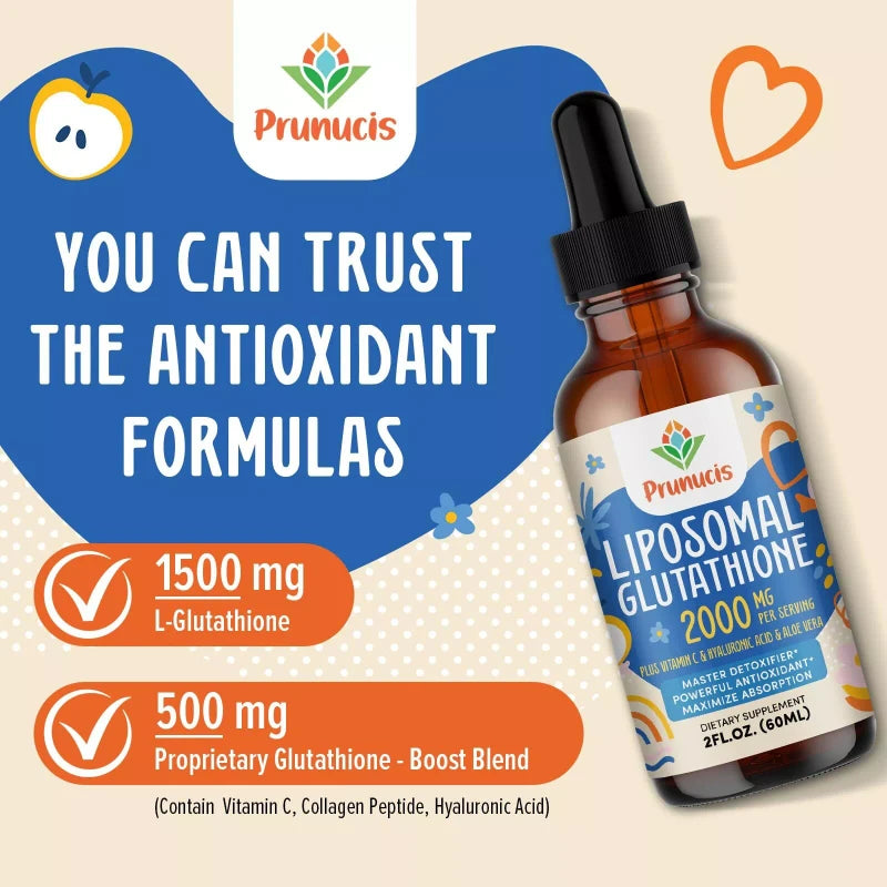 Prunucis 2000MG Liposomal Glutathione Liquid 98% Absorption Glutathione Liqui...