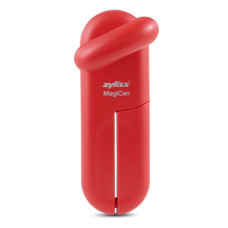 Zyliss MagiCan Manual Can Opener with Lid Release - Heavy Duty Can Opener Kitchen Gadgets - Home Can Opener Manual- Easy to Use Hand Held Can Opener - Effortlessly Open Cans - Compact Design - Red | Zyliss