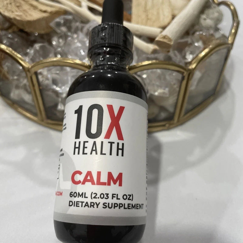10X Health Calm - L-Theanine & GABA Liquid Drops, Stress Relief Supplement New