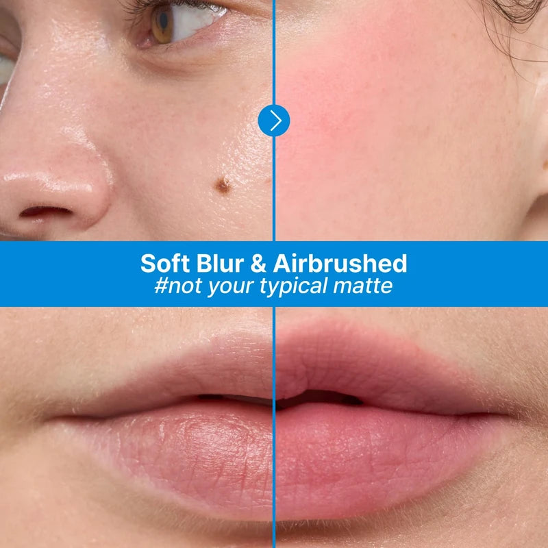 fwee Blurry Pudding Pot | Airbrushed Blush & Lip, Buildable Pigment, Long-lasting, Lightweight, Easy to Blend, Natural Soft Matte Finish - Faded (Dusty Rose) | 0.17 oz