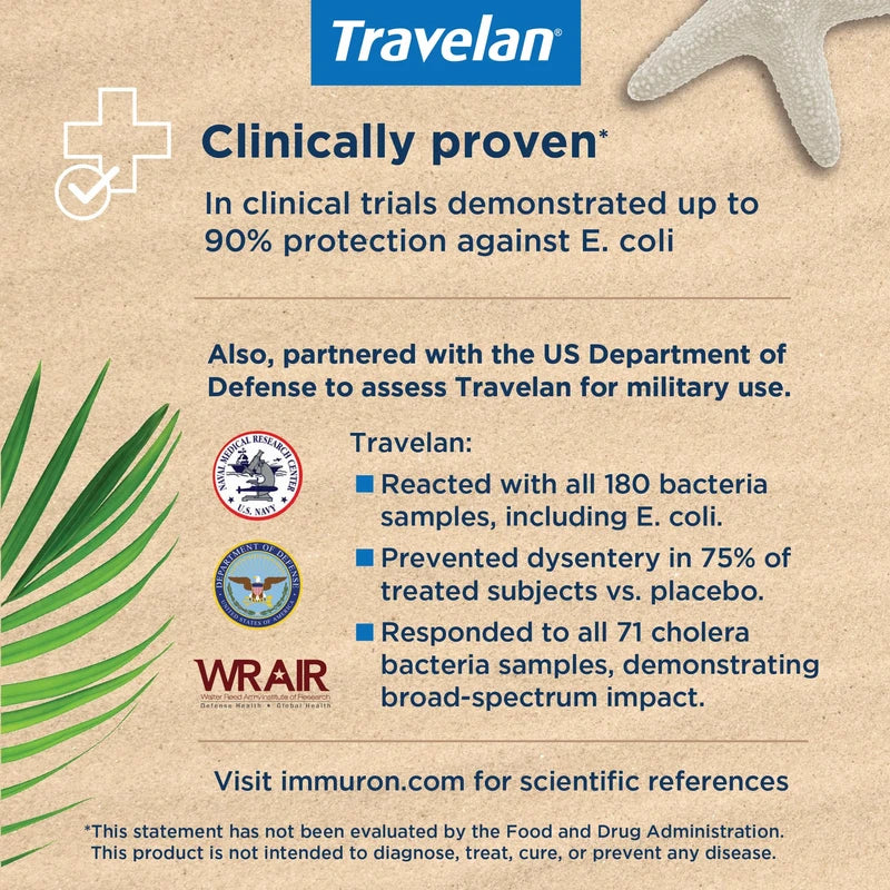 Travelan Anti Diarrhea Pills Help Prevent Traveler's Diarrhea Before It Starts, Clinically Proven, Travel Medicine, Drug-Free Colostrum, Natural Digestive and Immune Support Supplement, 30 Count