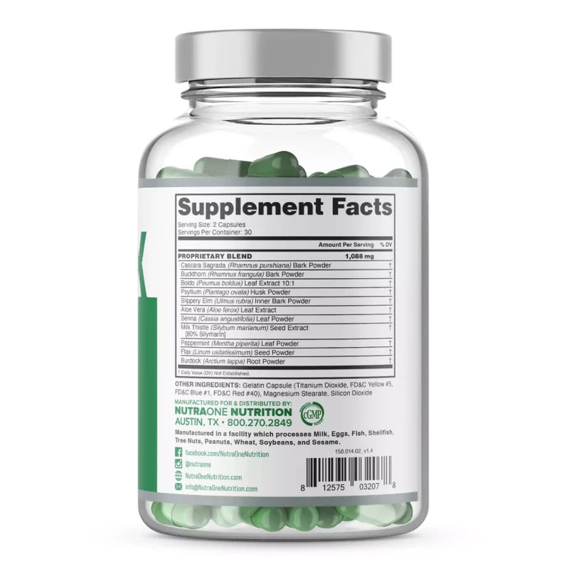 NUTRAONE NUTRITION DETOX ONE Weight Management Bloating Digestion 60 Capsules