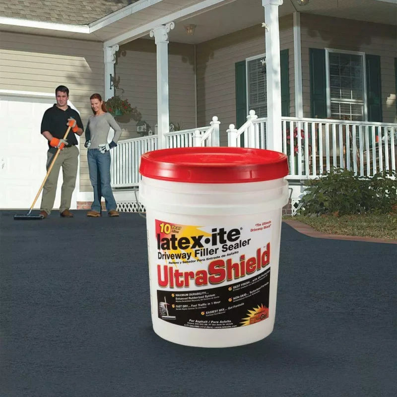Latex-ite Driveway Asphalt Filler Fast Dry Sealer 4.75 Gal. Ultra Shield Rubberized Latex