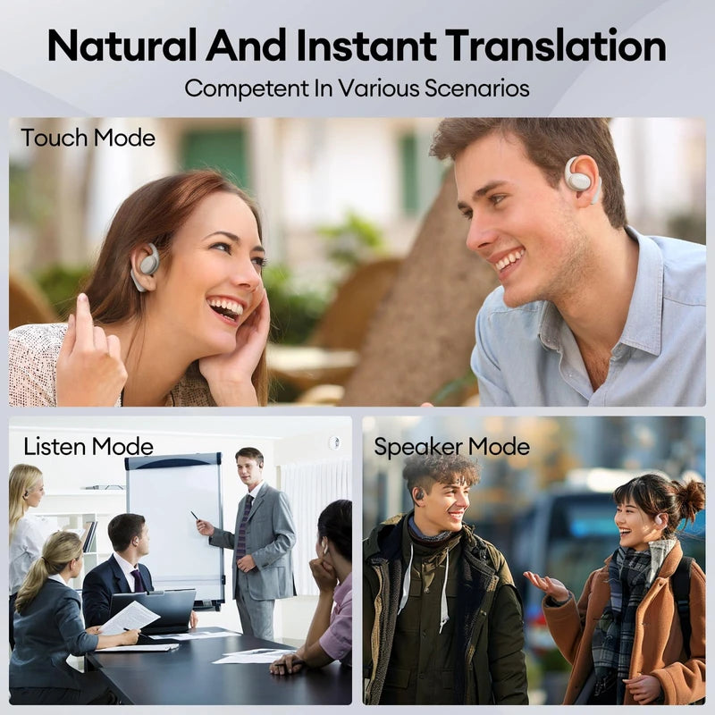 PAXA PAXA AI Translation Earbuds Real Time 3-in-1 Language Translator Earbuds 145 Languages & Accents Bluetooth 5.4 Translating Earbuds HD Sound Audifonos Traductores Ingls Espa?ol, OpenAir5 White