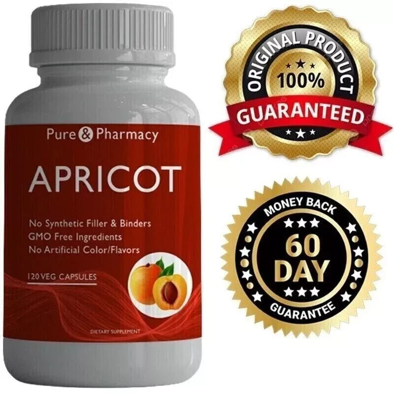 Pure Apricot Extract B17 Boosts Metabolism & Healthy Skin 500mg 120 Capsule USA