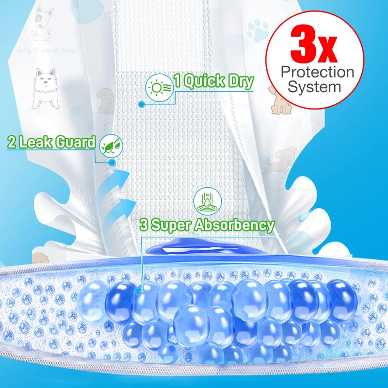 Dog Diapers Male Disposable Super Absorbent, 50 Count, Male Dog Wraps Leak Proof, Ultra Dry & Breathable, Small