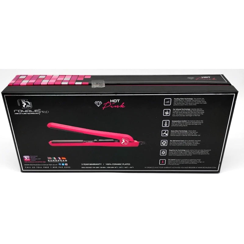 Royale Pro Hot Pink Ceramic Floating Plate Design Classic Flat Iron