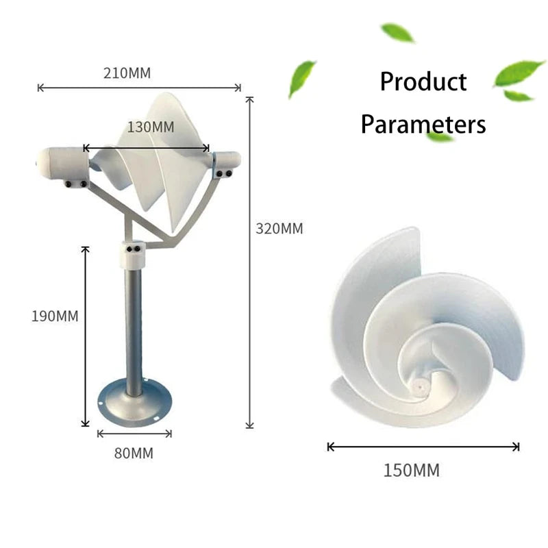 Archimedes Liam f1 Wind Turbine, Liam Wind Turbine, Archimedes Wind Turbine, Wind Turbine Generator Kit, High Wind Energy Collection Rate, for Home (White) (1)