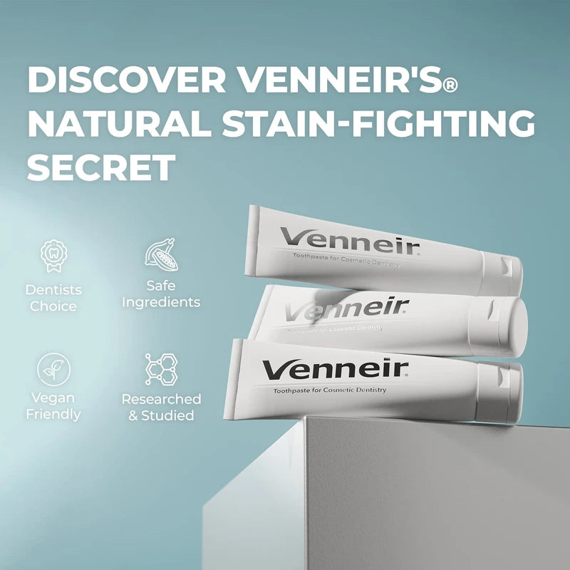 Venneir® Professional Toothpaste for Veneers, Implants, Bonding, Crowns & Natural Teeth —Effective Stain Removing, Natural, SLS Free, Pro Enamel Repair
