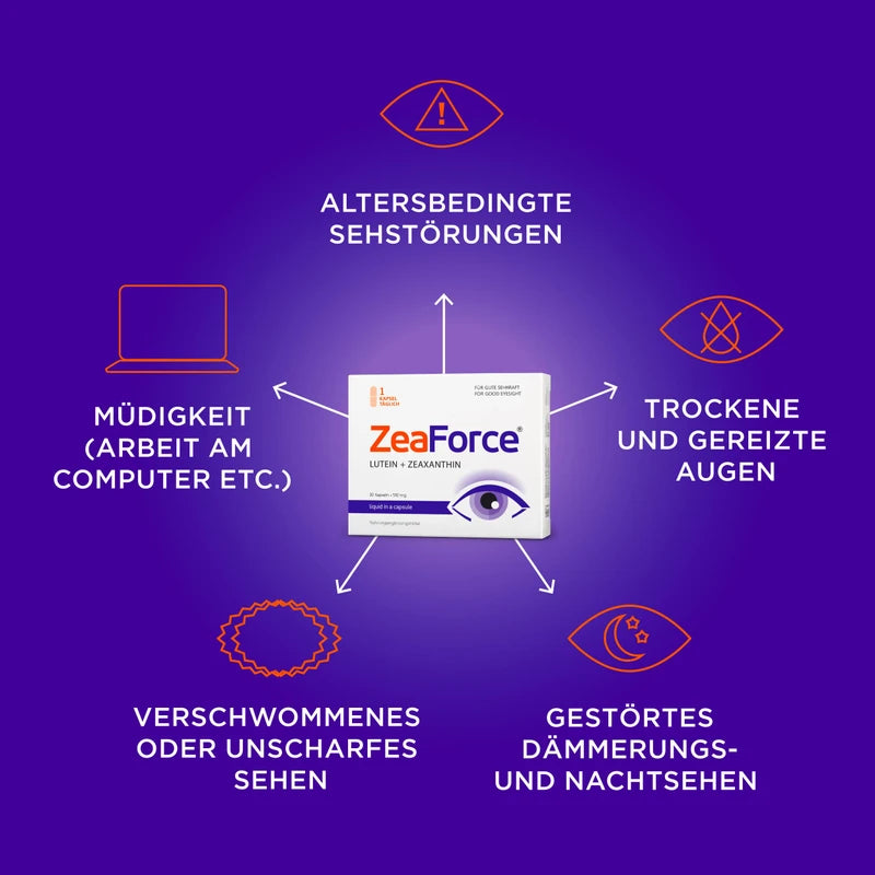 ZeaForce Perfect vision with just 1 capsule/day. Concentrated composition. Versatile effect. Liquid formula for faster effect. Laboratory tested (pack of 1)
