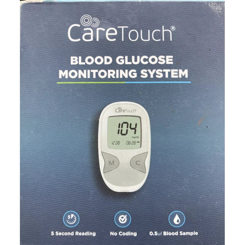 CareTouch Blood Glucose Monitor Kit - Diabetes Testing Kit with 1 Glucometer NEW