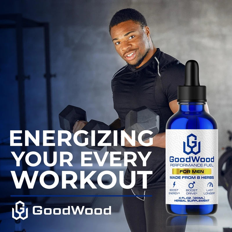 GoodWood - Male Liquid Drops - Increases Stamina and Size - Improves Energy, Drive, and Power - for Men Ages 30, 40, 50, 60+ - Made with 8 Herbs and Organic - One Pack