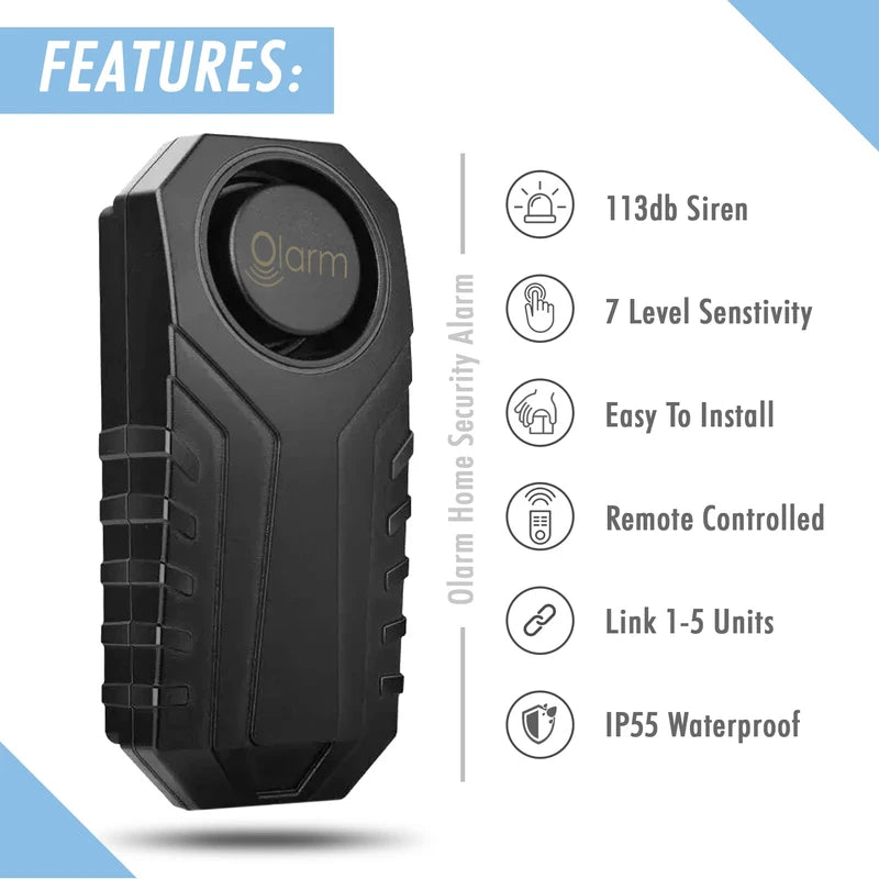 Shed Alarm Home Security Wireless | Shed Garage Lockup Summer House | Easy Self Install Waterproof Vibration Tech 113db Exceptionally Loud