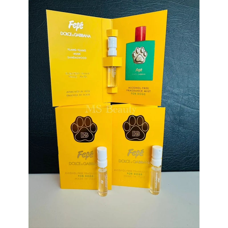 Dolce&Gabbana 3 x Dolce & Gabbana Fefe Dog Perfume Sample 1.5ml / 0.05oz (Alcohol Free)