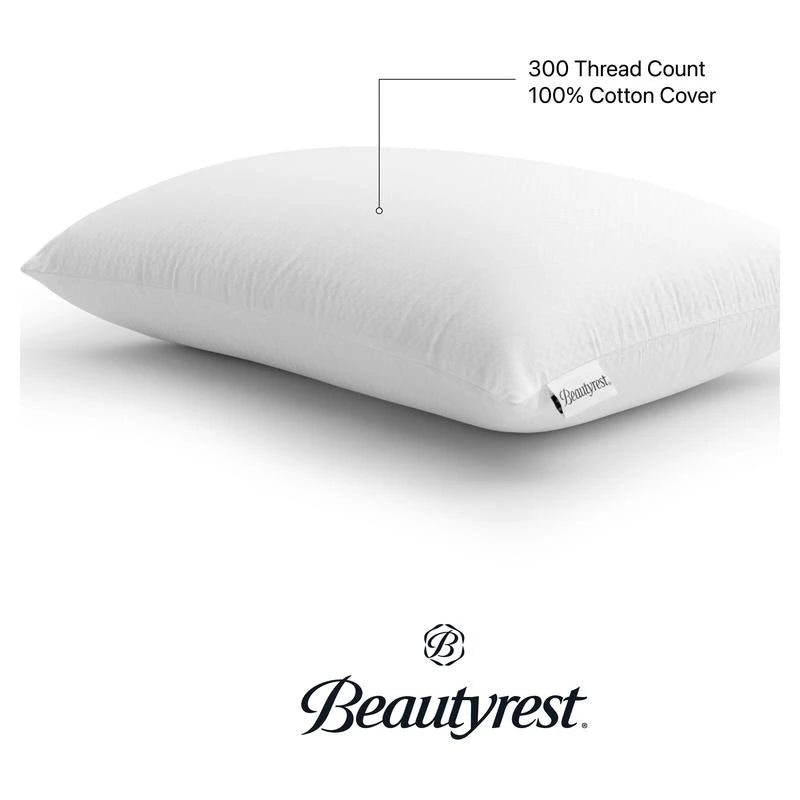 Beautyrest Latex Foam Bed Pillow with Removable Cotton Cover, King - Color: standard